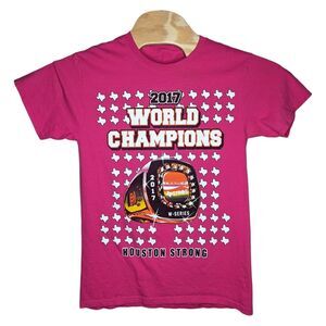 2017 Houston Astros World Champions T Shirt Sz Small‎ Texas Baseball Series Ring